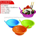 plastic ice cream bowl with straw 0.3L 0.45L 0.6L